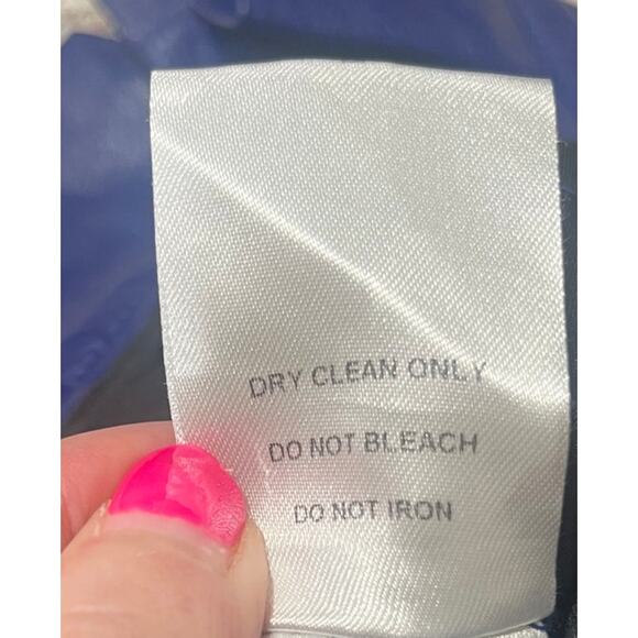 NWOT Venti6 Pants Womens Blue Faux Leather Tie Waist Paperbag Vegan Ankle Sz L - Picture 8 of 8